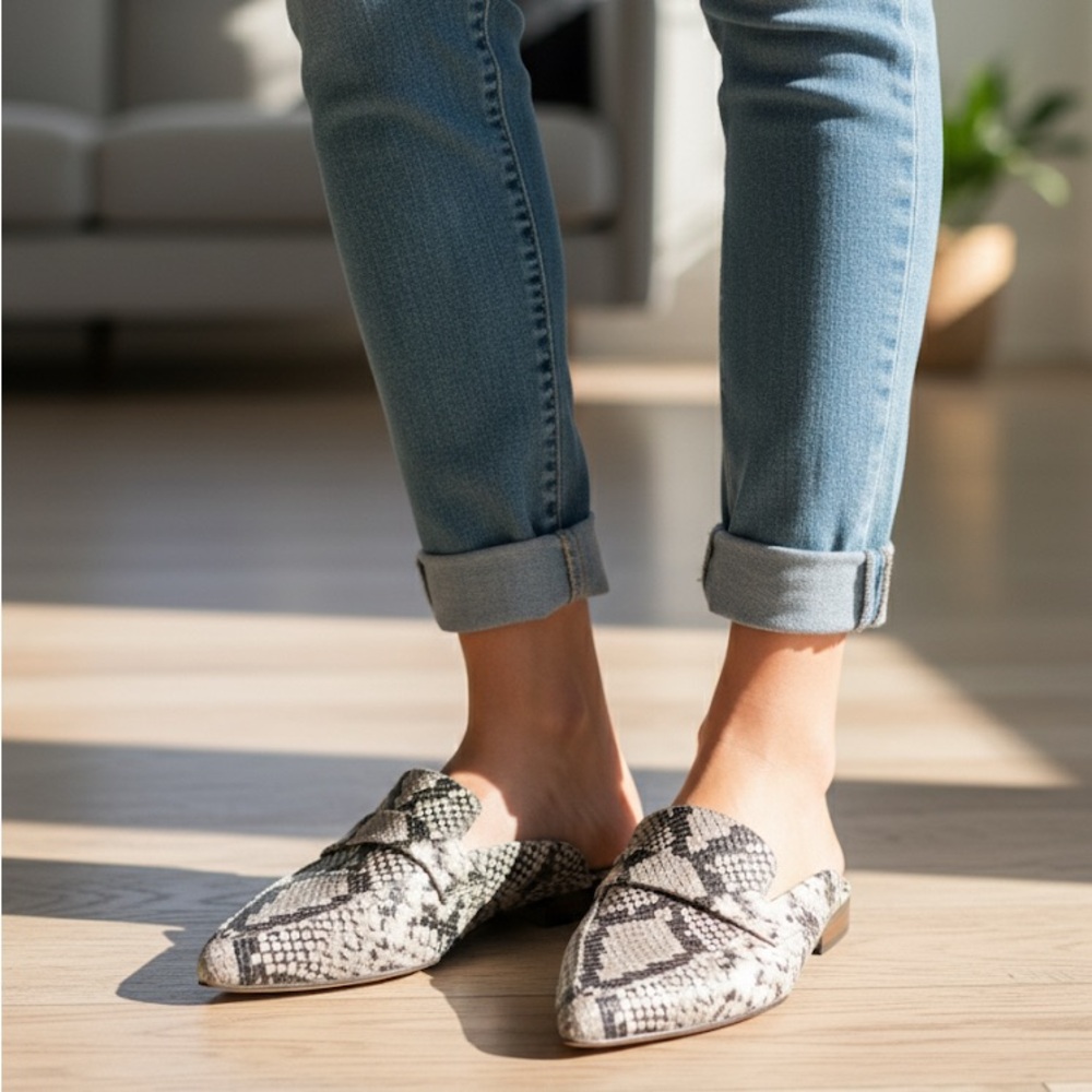 Steve Madden Snake Print Mules
